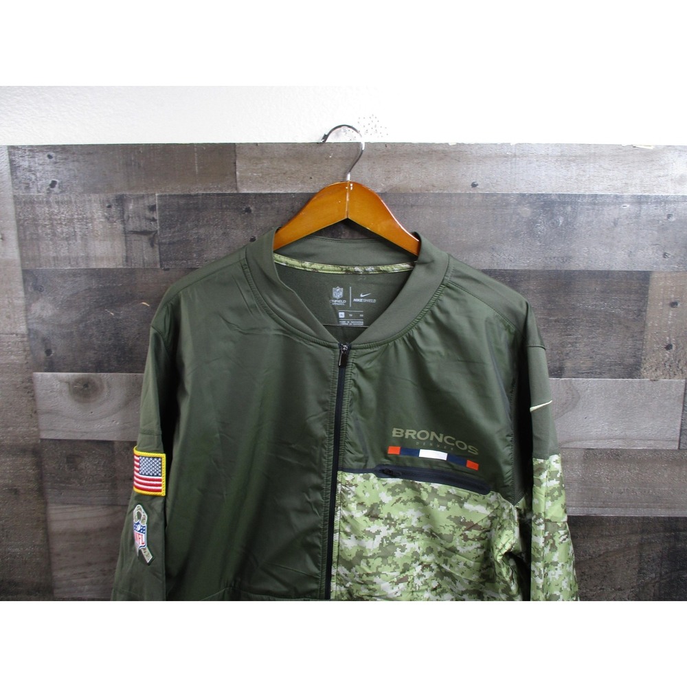 Denver Broncos Jacket Mens XL Green Nike Shield Salute To Service NFL Football